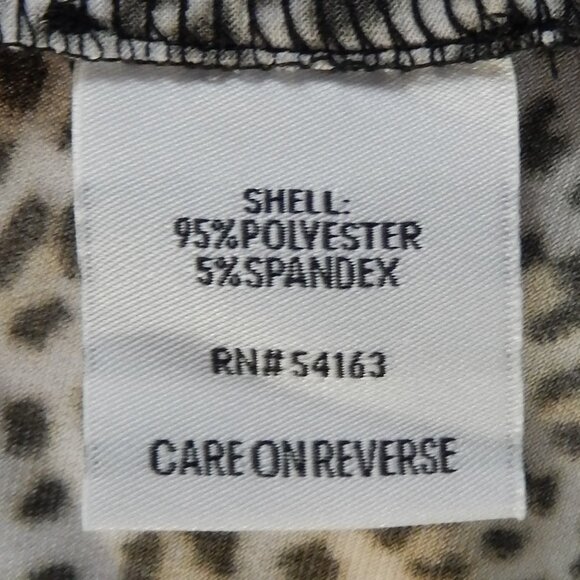 Calvin Klein Cheetah Pleated Neck Tan Cream & Brown Sleeveless Career Medium EUC - Picture 10 of 11